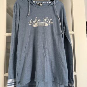 NWOT Blue 'Lake Life' T-shirt Hoodie